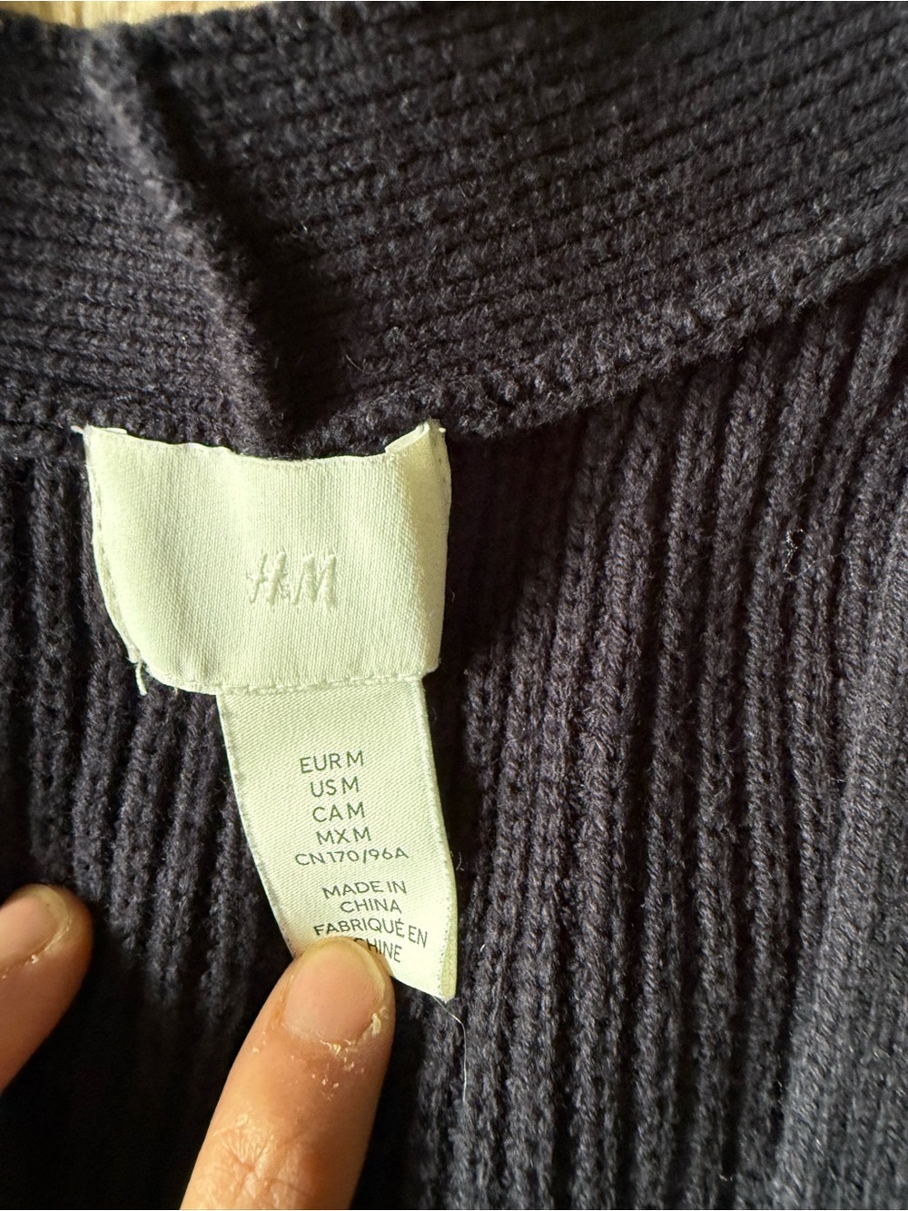 H&M Navy Ribbed Button-Front vest - Picture 5 of 6